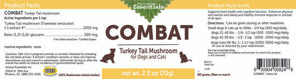 COMBAT Turkey Tail powder extract for Dogs & Cats