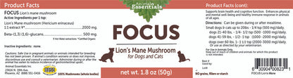 FOCUS Lion's Mane mushroom powder extract for Dogs & Cats